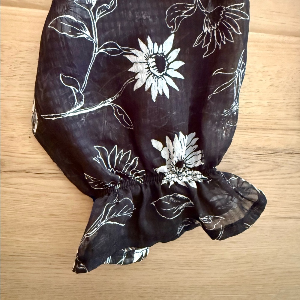 Leith Floral Black Crop Top Size M - Picture 2 of 4